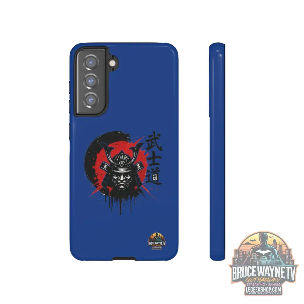 📱 samurai phone case Bleue foncé – coque renforcée Pixel & Galaxy 📱 - Samsung Galaxy S21 FE / Glossy - Phone Case