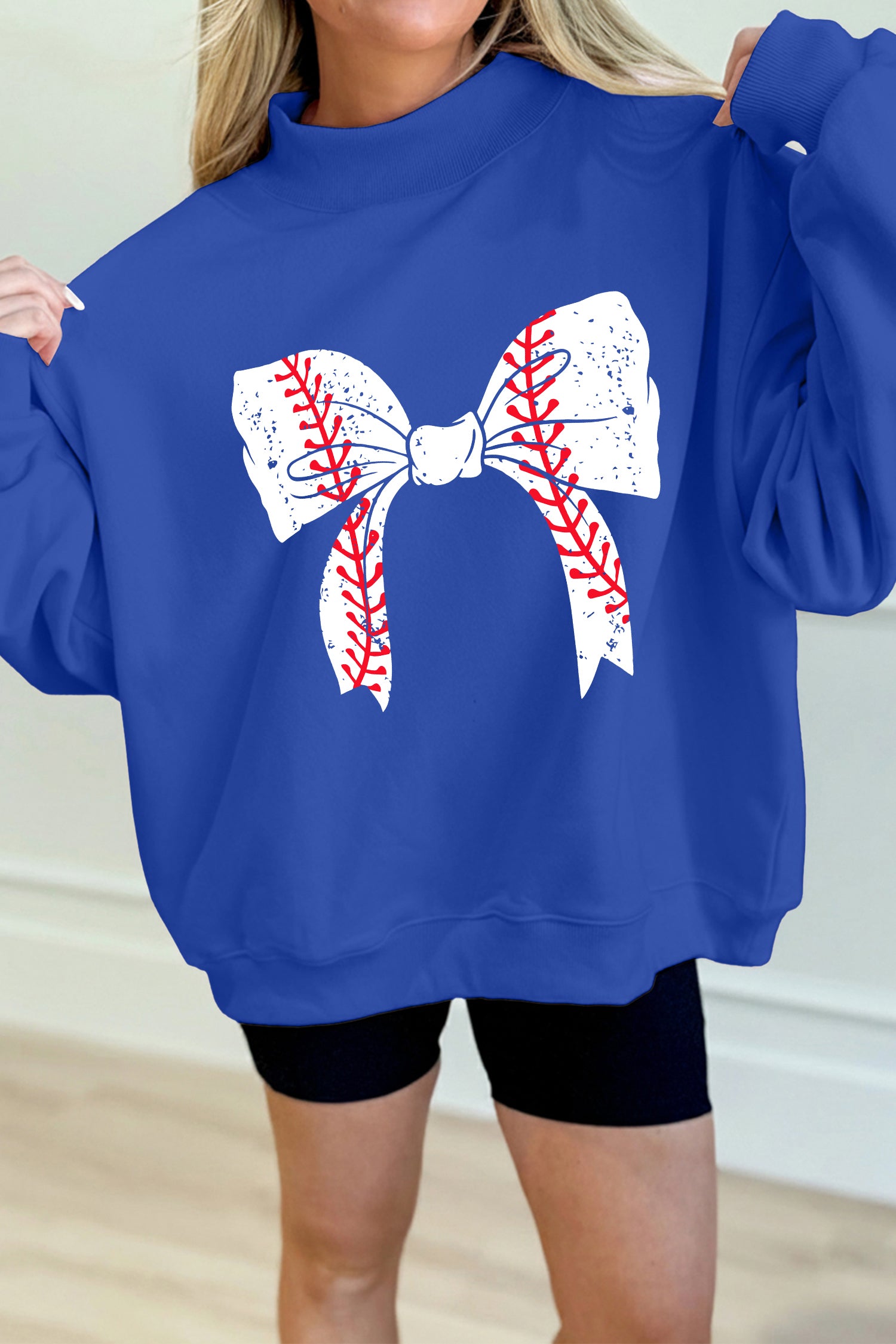 Sweat femme col montant — bleu foncé