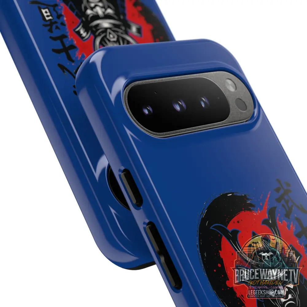 📱 samurai phone case Bleue foncé – coque renforcée Pixel & Galaxy 📱 - Phone Case