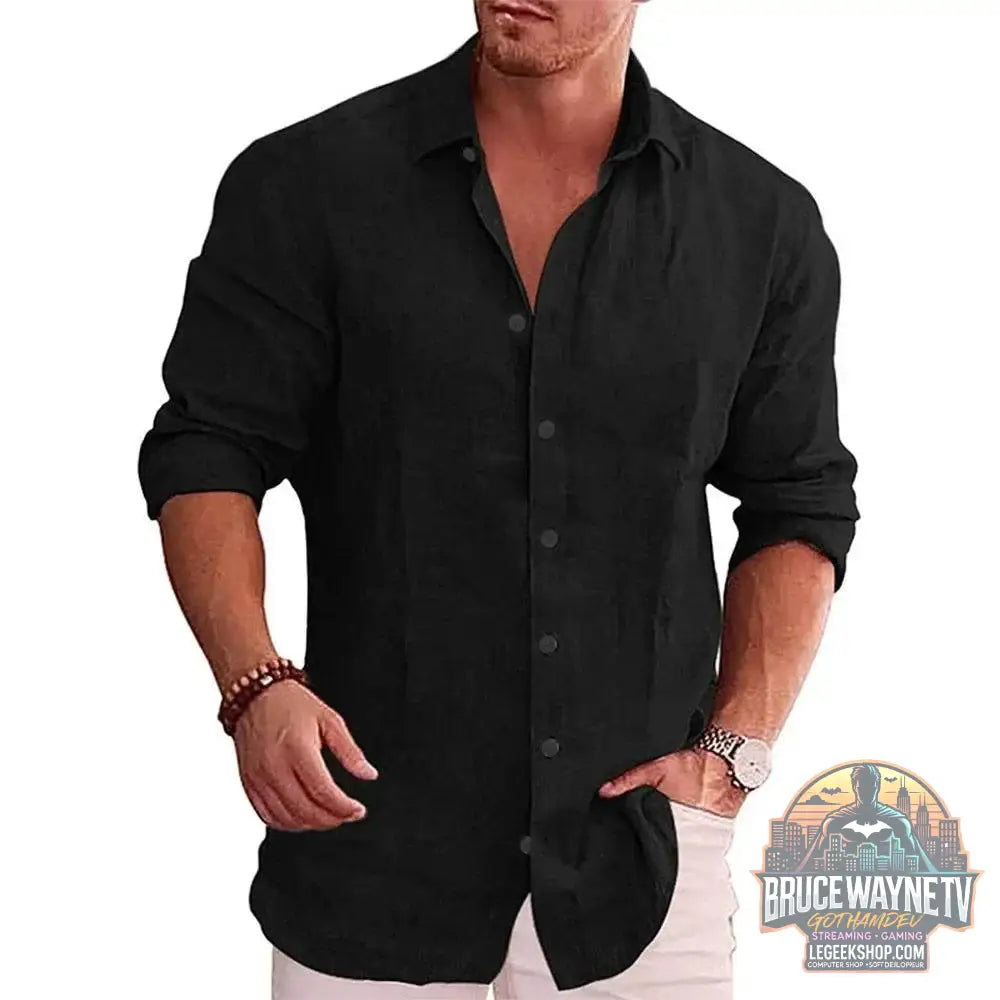 👔 Chemise Homme Coton & Lin – Grande Taille Décontractée | Printemps / Automne - Legeekshop