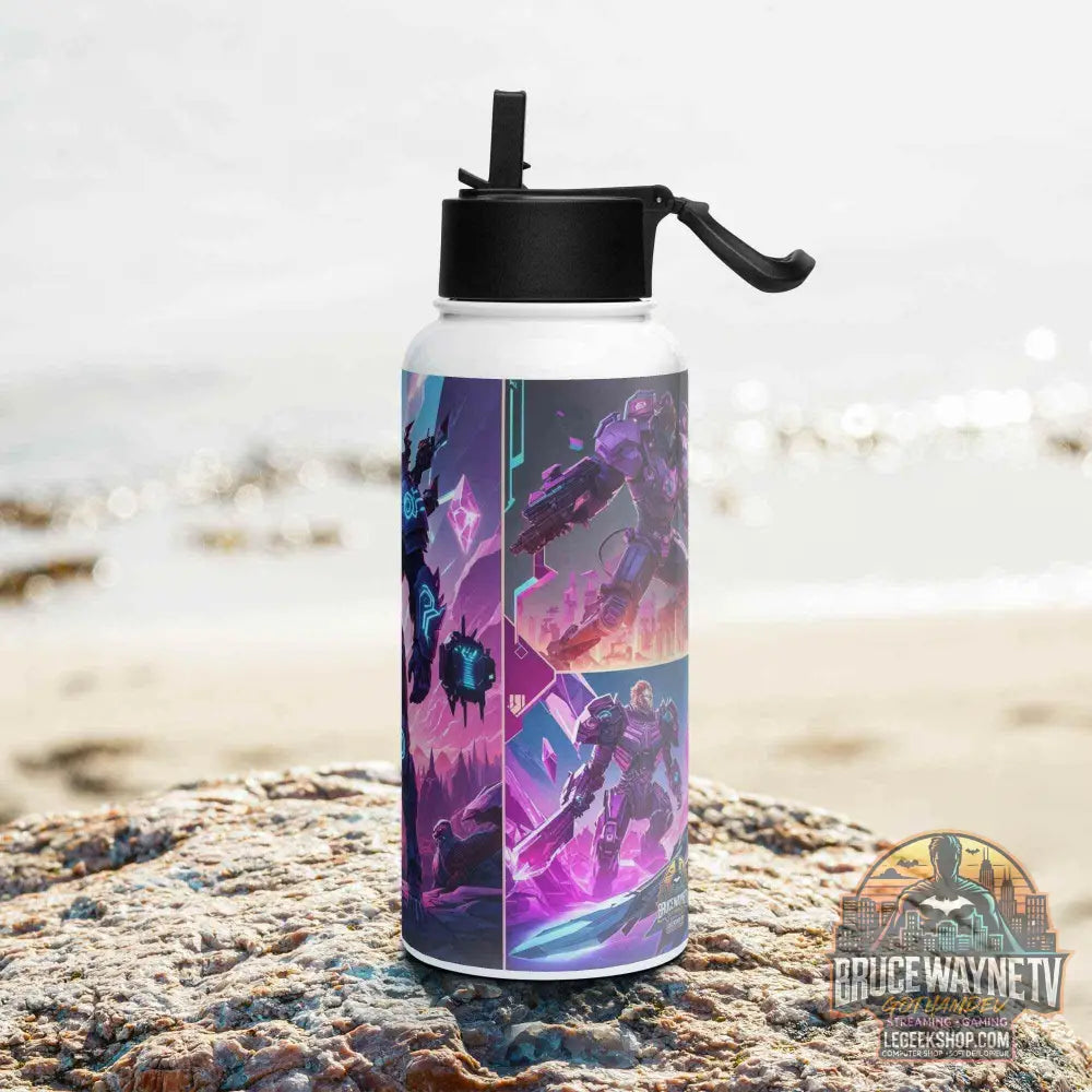 Bouteille d'Eau en Acier Inoxydable avec Paille - 950ml, Néo-Gardiens - Legeekshop