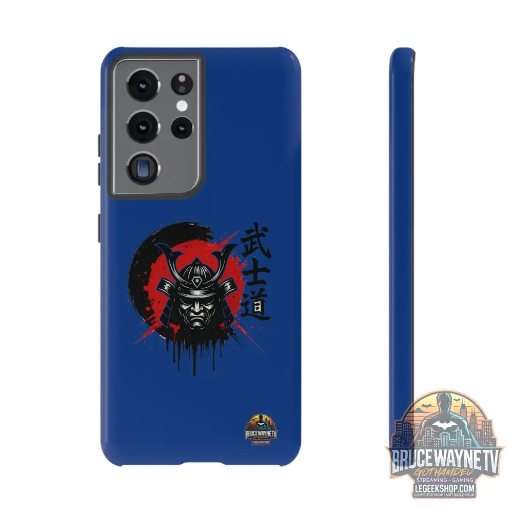 📱 samurai phone case Bleue foncé – coque renforcée Pixel & Galaxy 📱 - Samsung Galaxy S21 Ultra / Glossy - Phone Case
