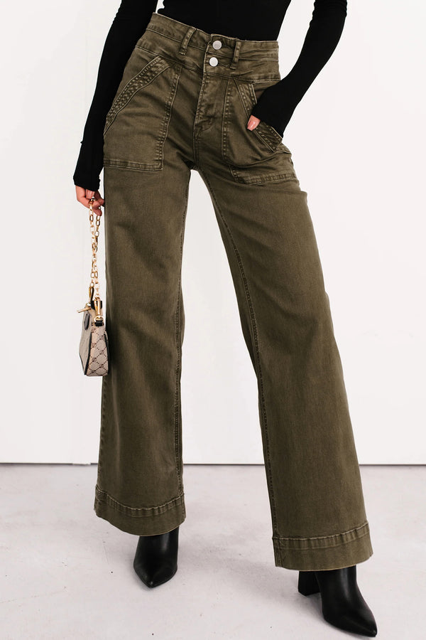 Jean femme ample — vert · LC7876046-P609 · LC7876046-P609-10