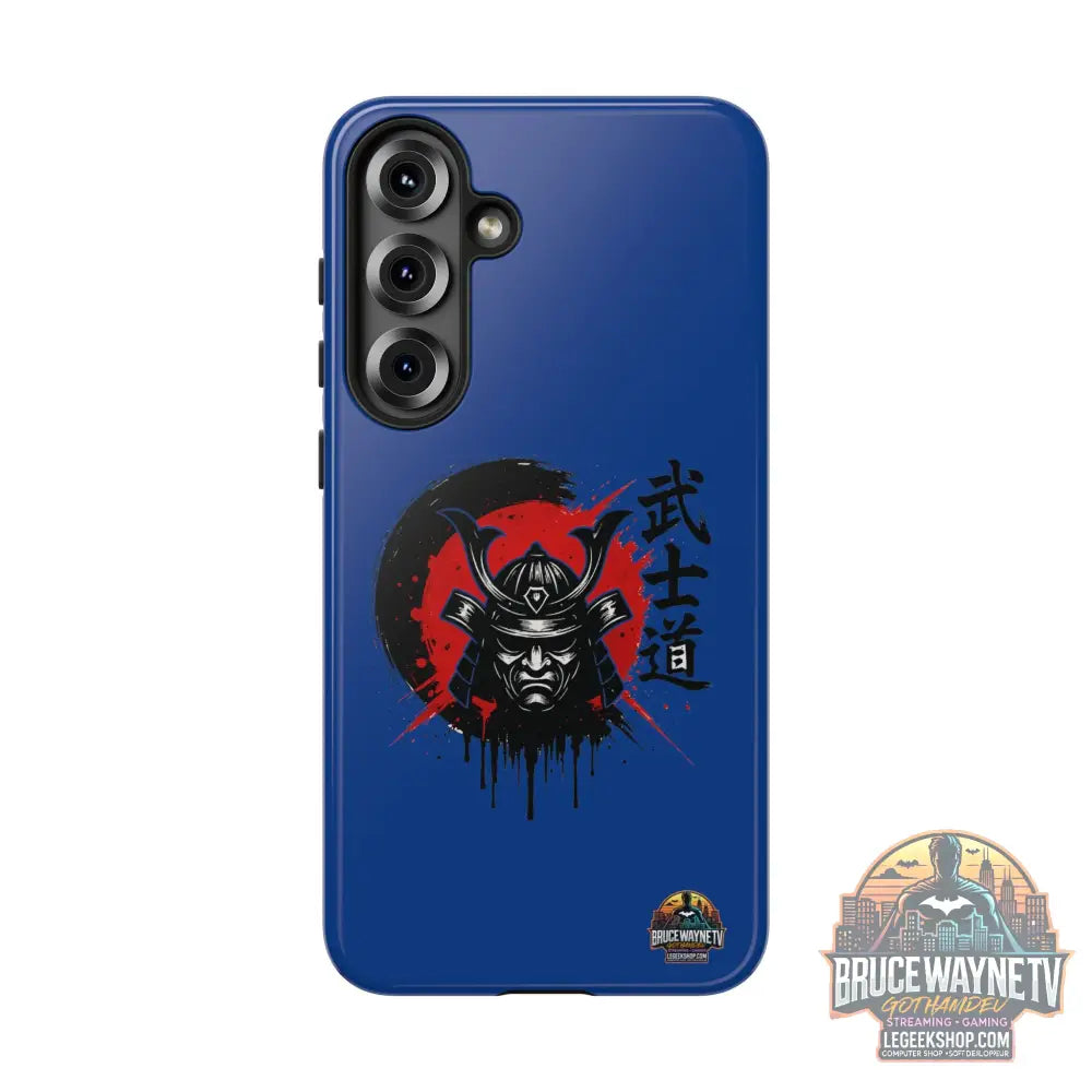 📱 samurai phone case Bleue foncé – coque renforcée Pixel & Galaxy 📱 - Samsung Galaxy S25 Plus / Glossy - Phone Case