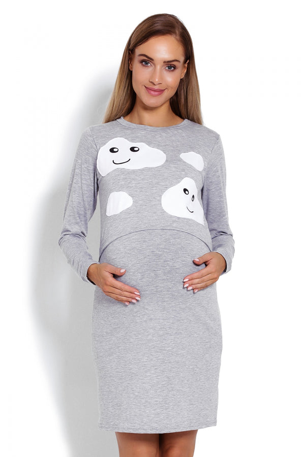 Chemise de nuit de grossesse femme PeeKaBoo — gris