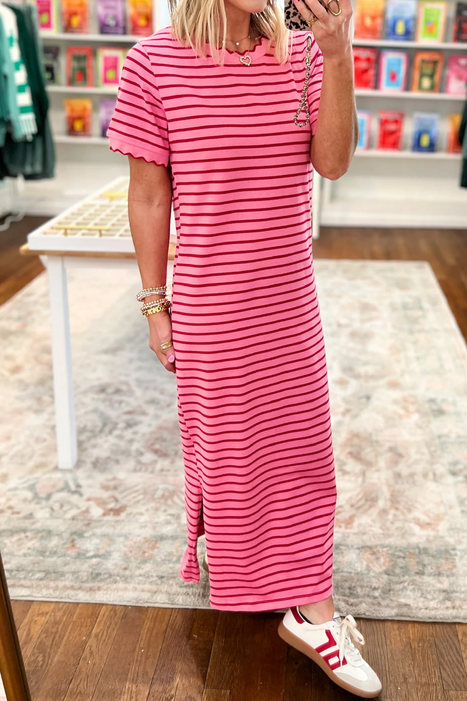 Rose Stripe Striped Short — Dresses/T Shirt Dresses, vue 6, LeGeekShop