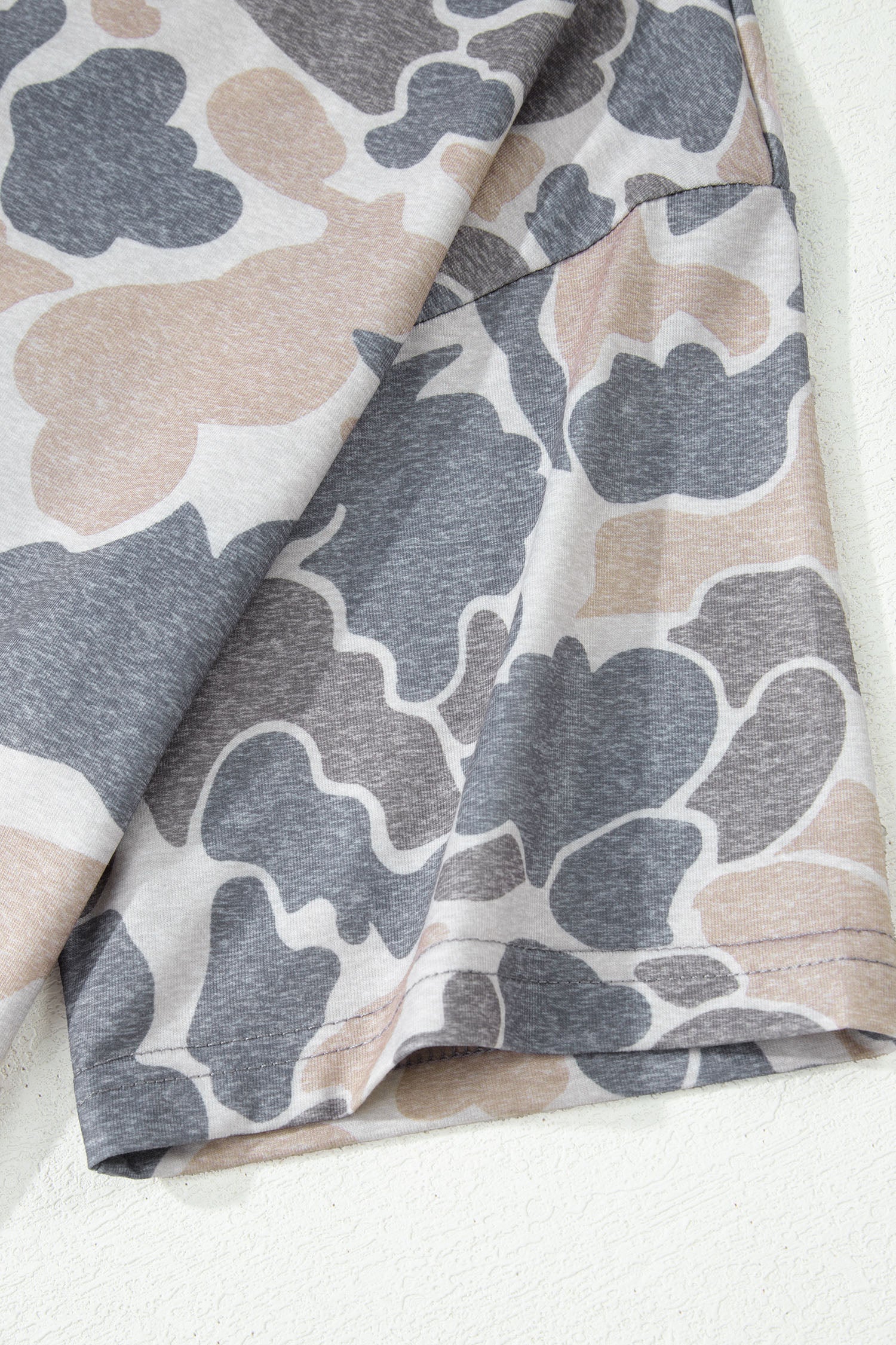 Multicolour Retro Camouflage Print Womens Casual T Shirt