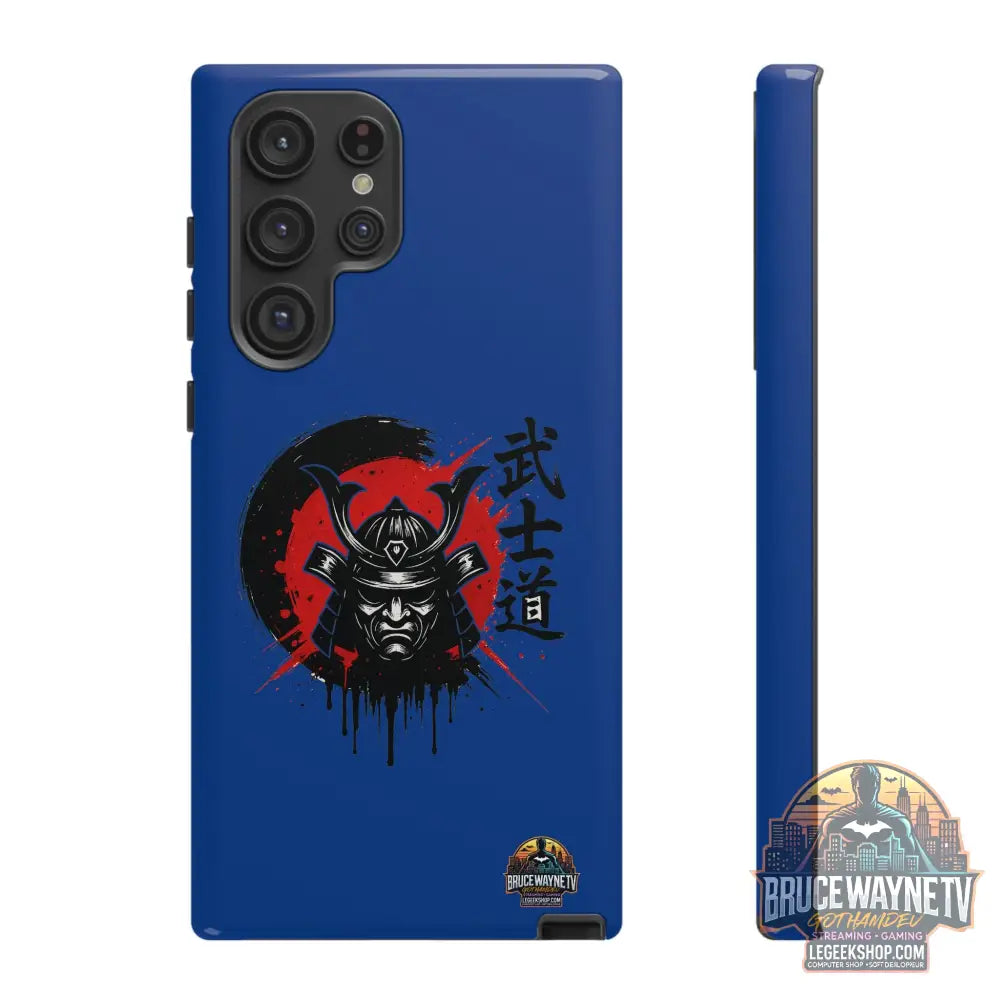 📱 samurai phone case Bleue foncé – coque renforcée Pixel & Galaxy 📱 - Samsung Galaxy S22 Ultra / Glossy - Phone Case