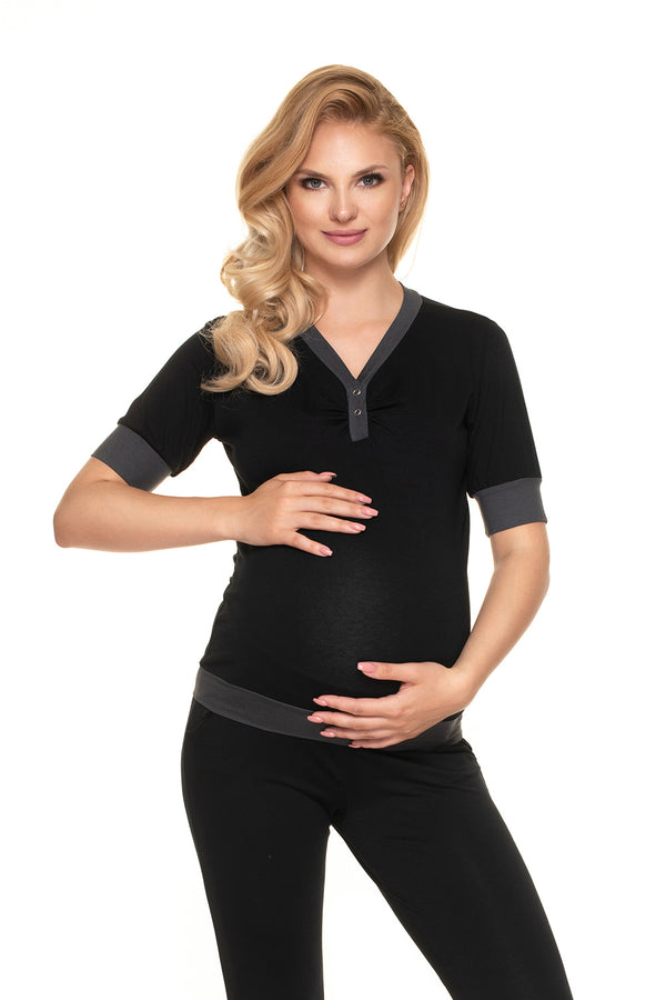 Pyjama femme PeeKaBoo De Grossesse De — noir
