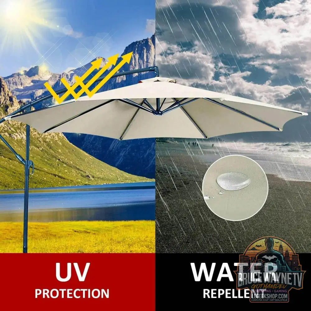 ☀️ Tissu de remplacement pour parasol – 6/8 nervures, polyester imperméable UV30+ - Legeekshop