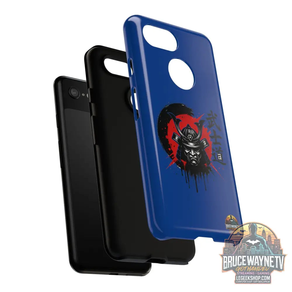 📱 samurai phone case Bleue foncé – coque renforcée Pixel & Galaxy 📱 - Phone Case