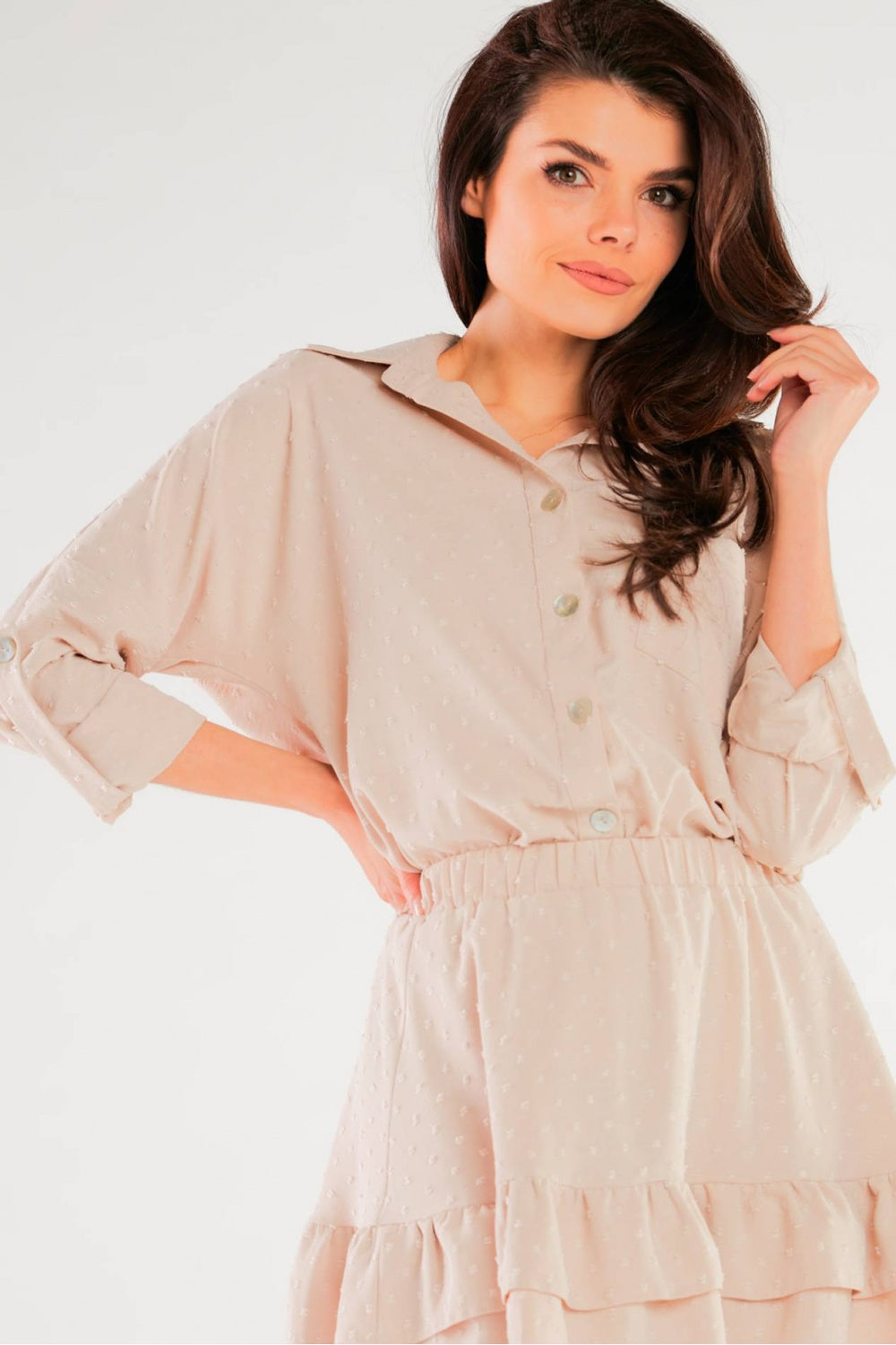 Blouse femme awama Chemise Chemise — beige