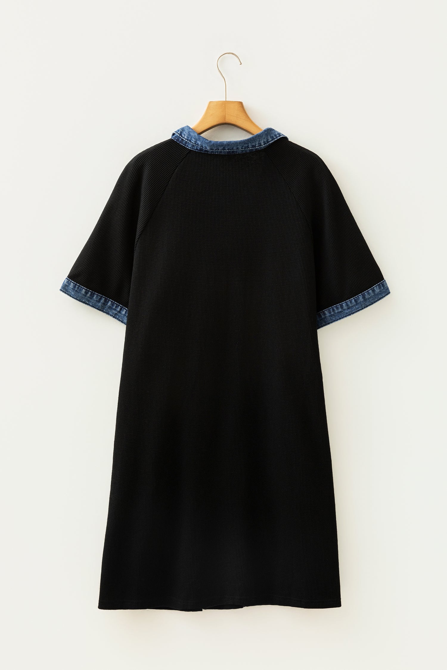Black Colorblock Denim Collar — Plus Size/Plus Size Dresses/Plus Size Mini Dresses, vue 3, LeGeekShop