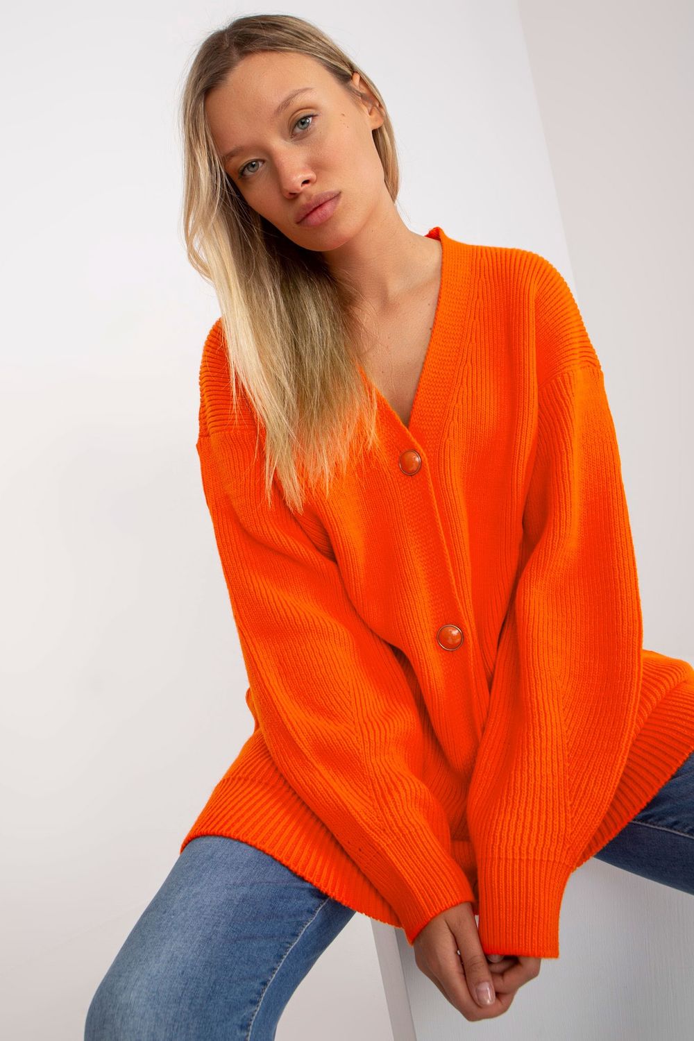 Cardigan femme Rue Paris — orange