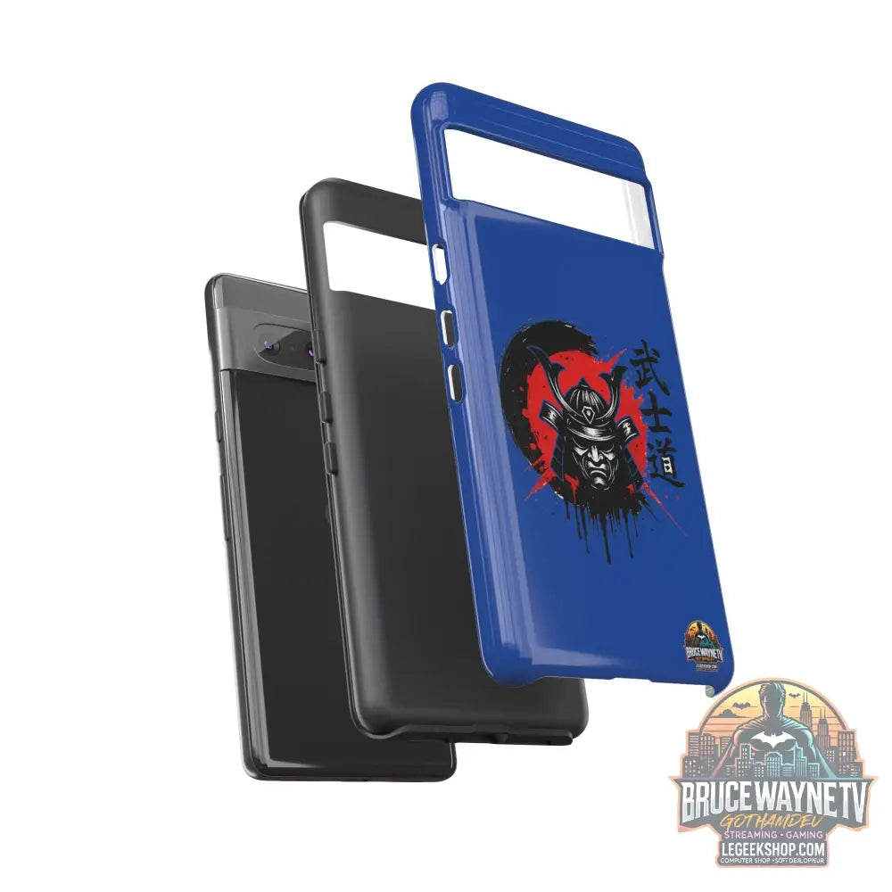 📱 samurai phone case Bleue foncé – coque renforcée Pixel & Galaxy 📱 - Phone Case
