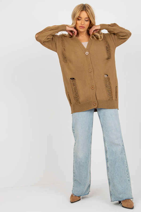 Cardigan femme Rue Paris — brun