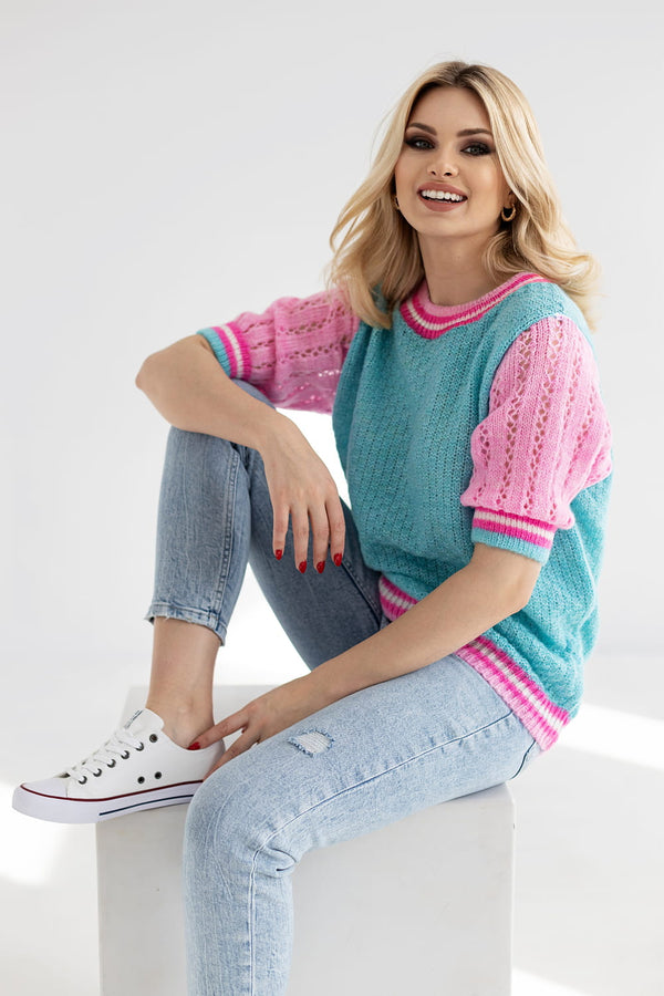 Pull femme PeeKaBoo À Manches Courtes — vert