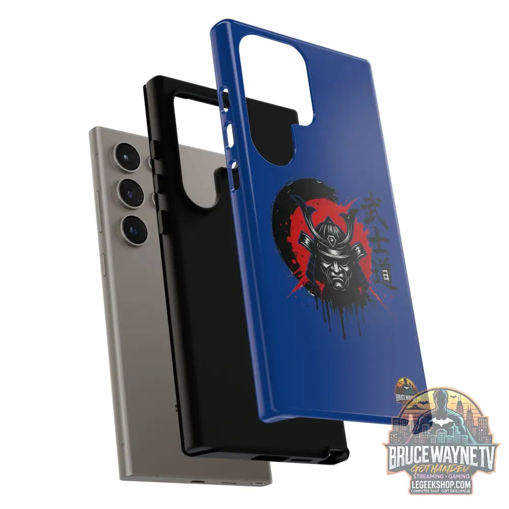 📱 samurai phone case Bleue foncé – coque renforcée Pixel & Galaxy 📱 - Phone Case