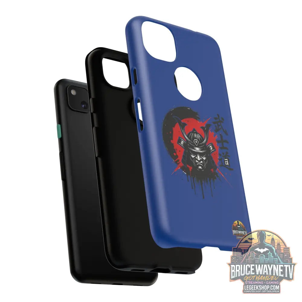 📱 samurai phone case Bleue foncé – coque renforcée Pixel & Galaxy 📱 - Phone Case