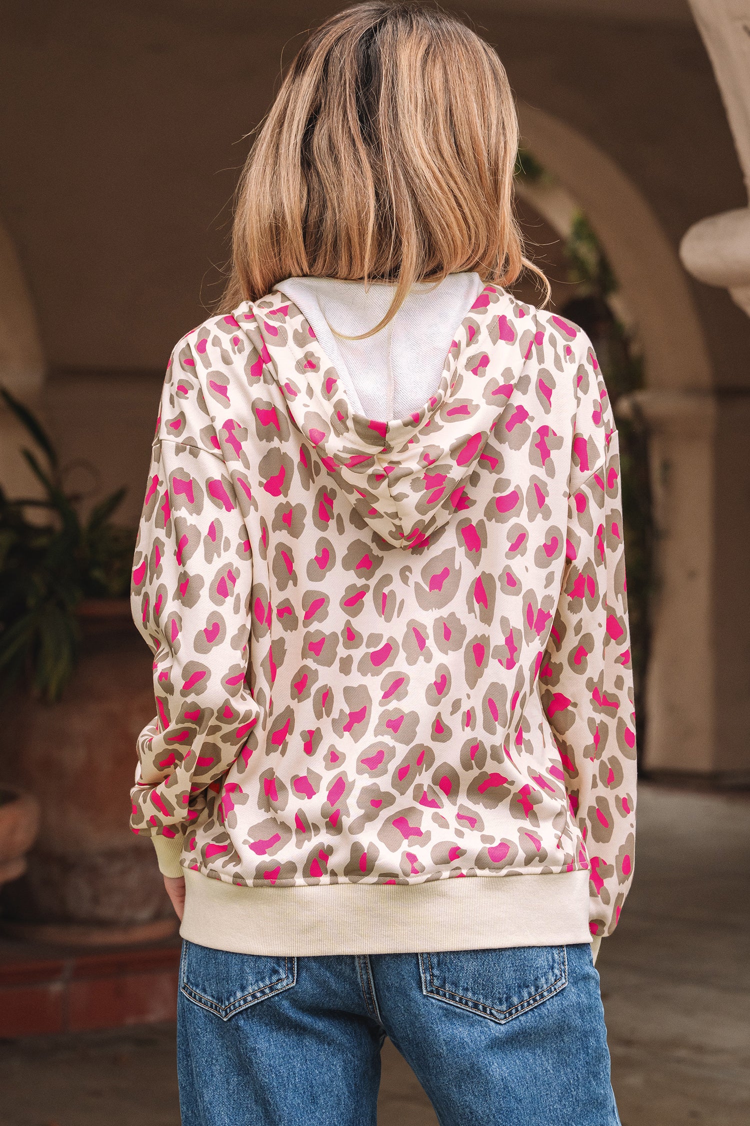 Rose Leopard Print Zip — Tops/Sweatshirts & Hoodies, vue 3, LeGeekShop