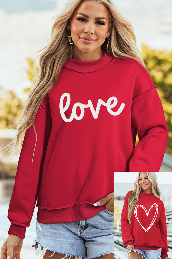 Sweat femme col montant — rouge