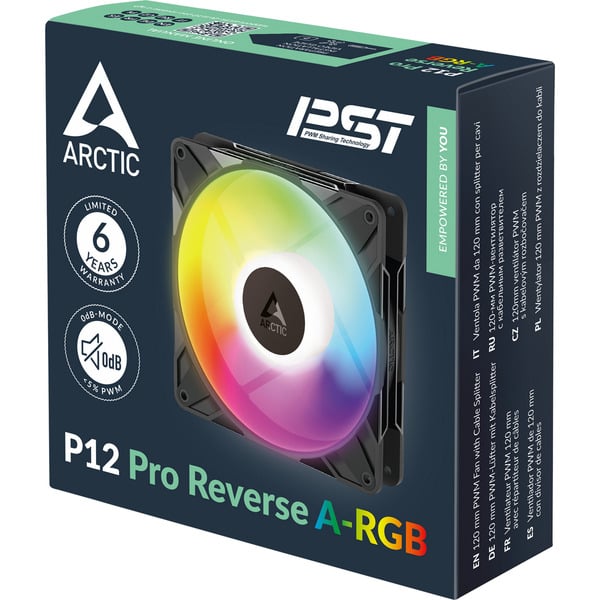 ARCTIC P12 Pro Reverse A-RGB, Gehäuselüfter - ARCTIC - vue 6