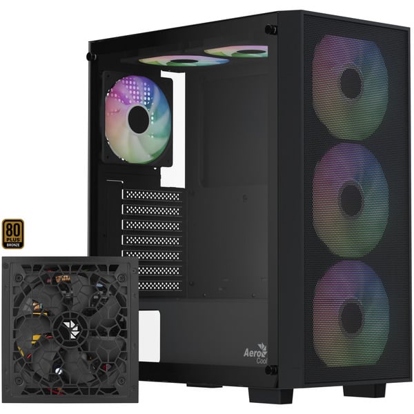 Aerocool B509A Flow-G-BK-v1, avec alimentation Aero 650, Tower-Gehäuse - Aerocool
