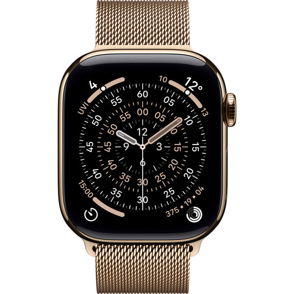 Apple Watch Titan Gold, bracelet / boîtier titane, 42 mm, Milanaise Armband gold S/M, Cellular - Apple