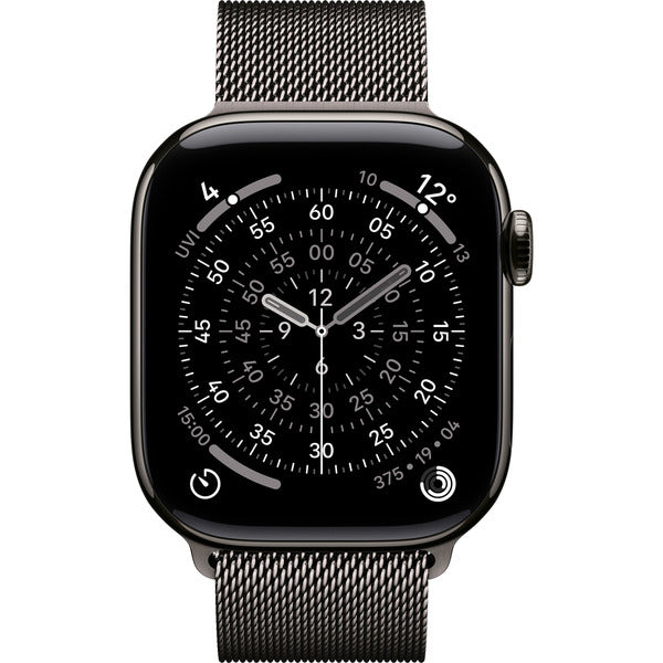 Apple Watch Titan Schiefer, bracelet / boîtier titane, 42 mm, Milanaise Armband schiefer S/M, Cellular - Apple