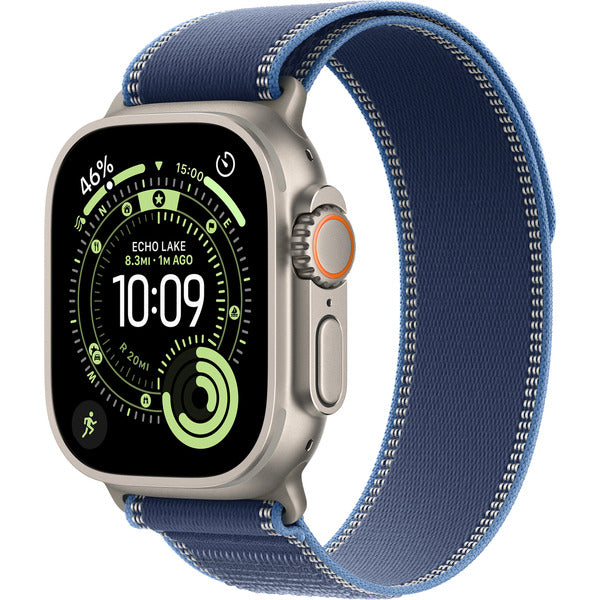 Apple Watch titan, 49 mm, Trail Loop bleu/bleu clair M/L, bracelet / boîtier titane, Cellular - Apple - vue 2