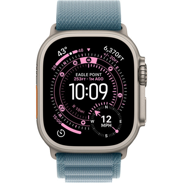 Apple Watch titan, 49 mm, Alpine Loop bleu clair S, bracelet / boîtier titane, Cellular - Apple