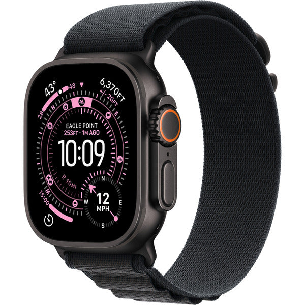 Apple Watch noir, 49 mm, Alpine Loop noir S, bracelet / boîtier titane, Cellular - Apple - vue 2