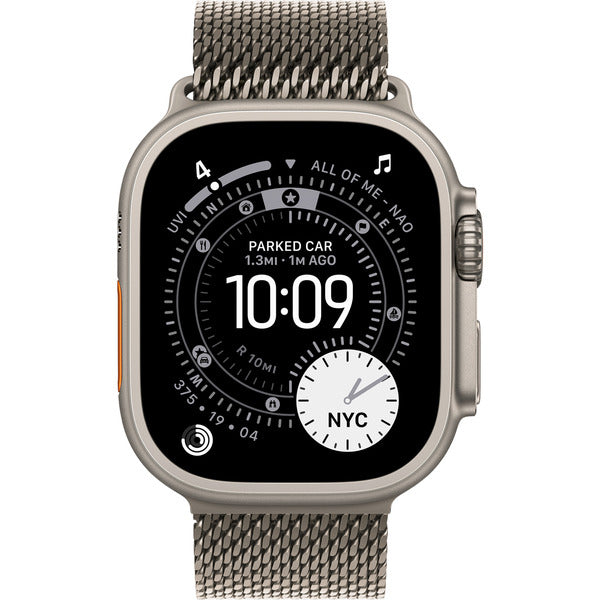 Apple Watch titan, 49 mm, Milanaise Armband Titan Natur S, bracelet / boîtier titane, Cellular - Apple