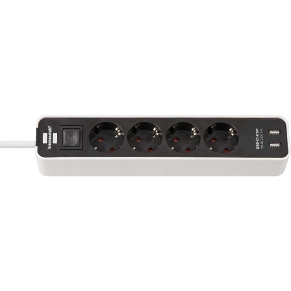 Brennenstuhl Ecolor Steckdosenleiste 4-fach, 2x USB-A - Brennenstuhl