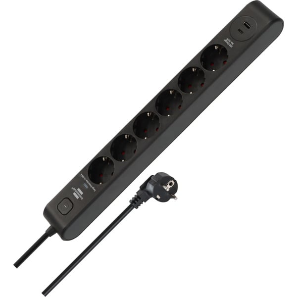 Brennenstuhl Steckdosenleiste 6-fach avec 1x USB-C, 1x USB-A - Brennenstuhl