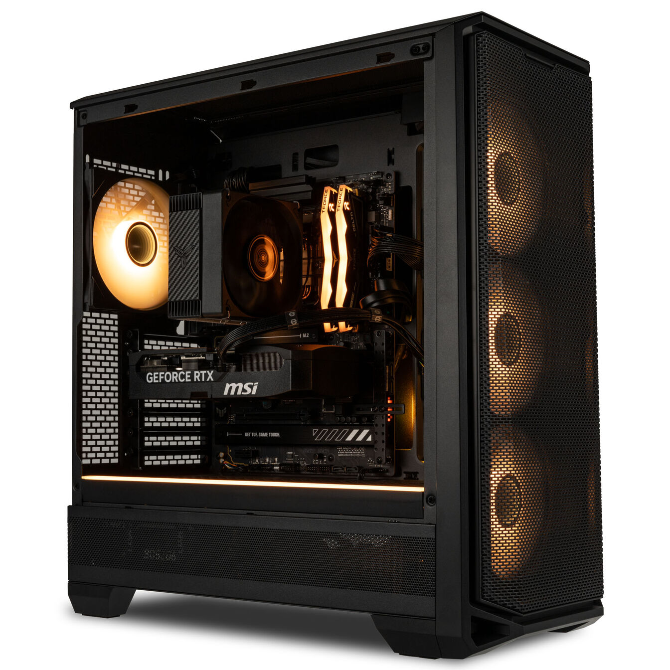 KingForge Gaming-PC Gold, AMD Ryzen 5 7500X3D, RTX 5070, Phanteks Eclipse G400A – Fertig-PC avec Windows - King Mod Systems - vue 5
