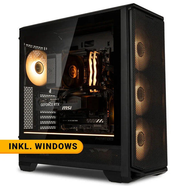 KingForge Gaming-PC Gold, AMD Ryzen 5 7500X3D, RTX 5070, Phanteks Eclipse G400A – Fertig-PC avec Windows - King Mod Systems