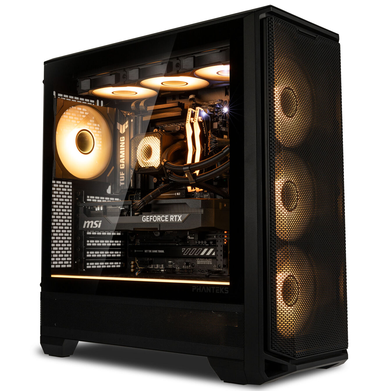 KingForge Gaming-PC Platin, AMD Ryzen 7 7800X3D, RTX 5070 Ti, Phanteks Eclipse G400A – Fertig-PC - King Mod Systems - vue 2
