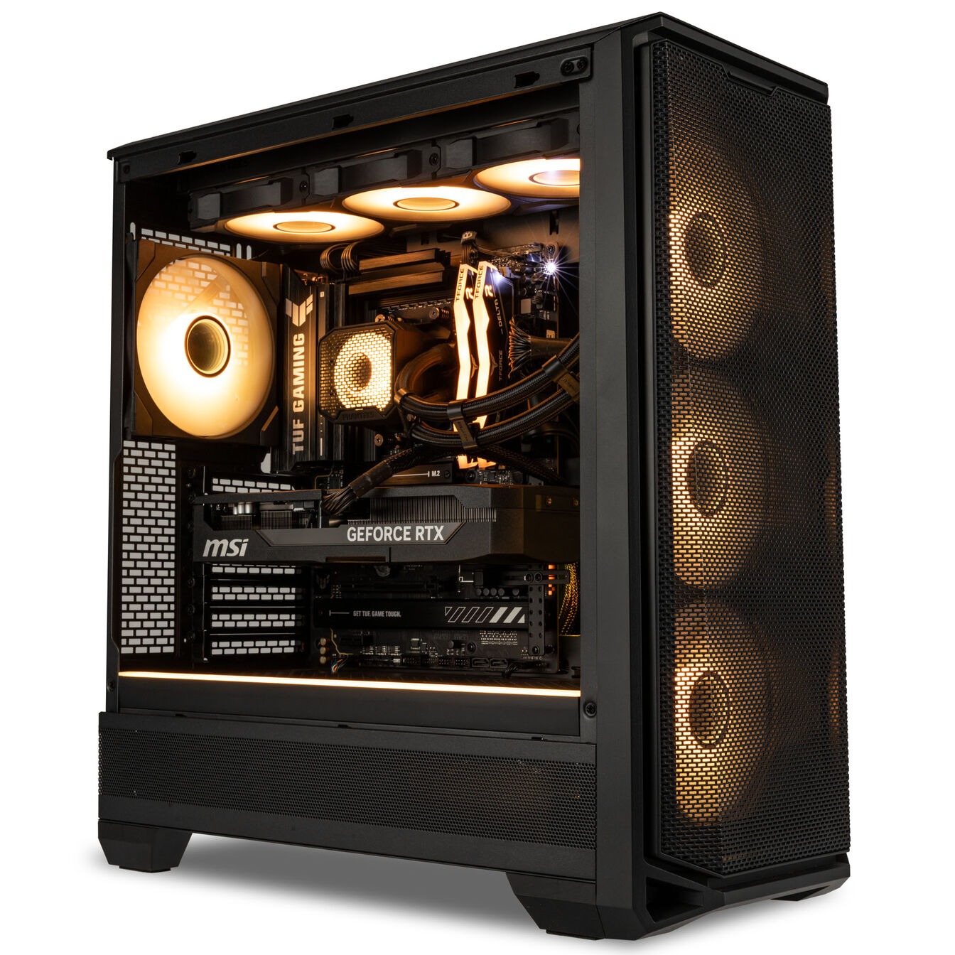 KingForge Gaming-PC Platin, AMD Ryzen 7 7800X3D, RTX 5070 Ti, Phanteks Eclipse G400A – Fertig-PC - King Mod Systems - vue 5