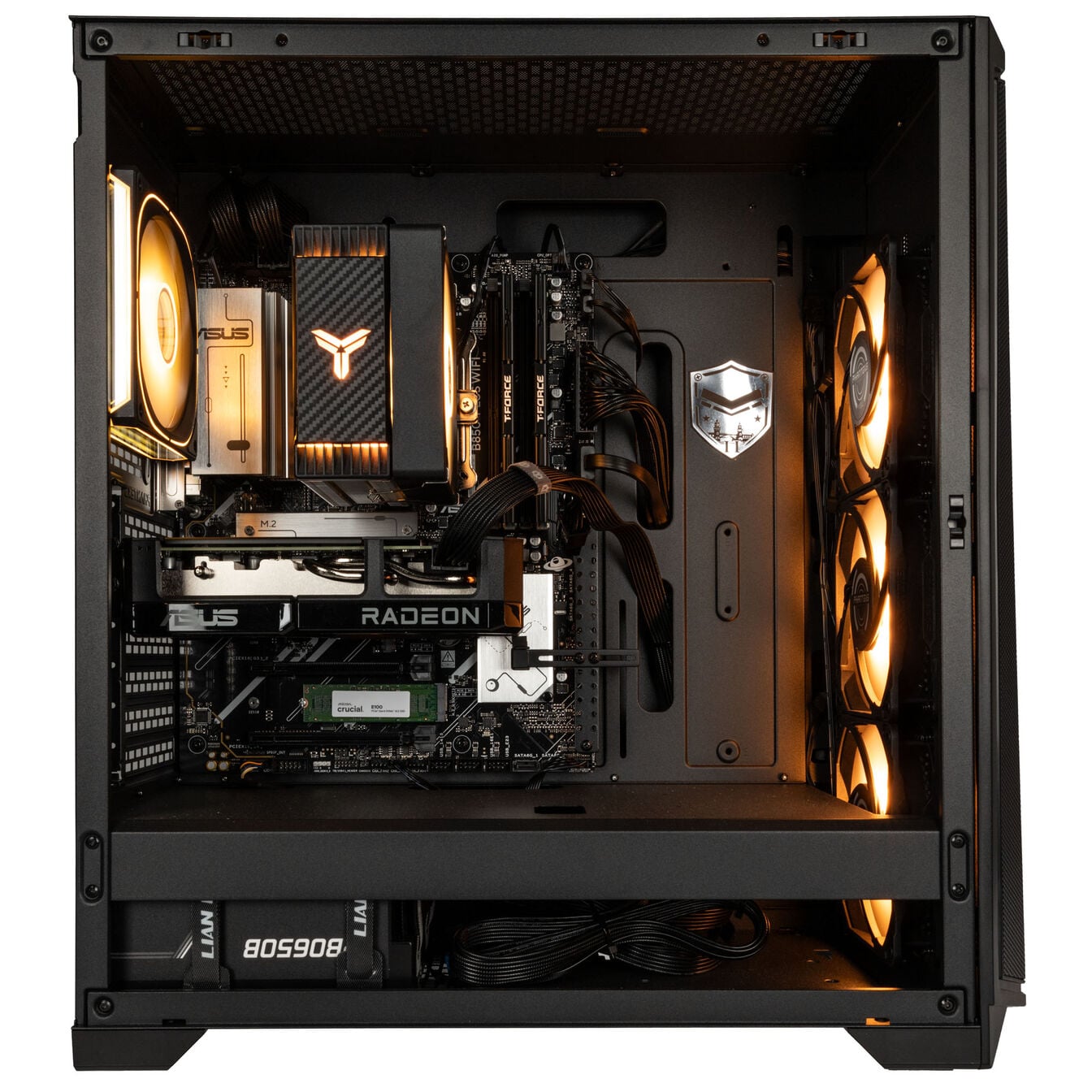 KingForge Gaming-PC argent, AMD Ryzen 5 9500F, RX 9060 XT 16GB, Phanteks Eclipse G370A – Fertig-PC avec Windows - King Mod Systems - vue 4