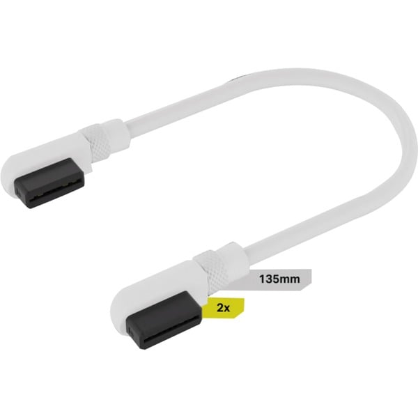 (€ 6,30 / pièces) Corsair iCUE LINK Slim-câble, 135mm, 90° abgewinkelt - Corsair