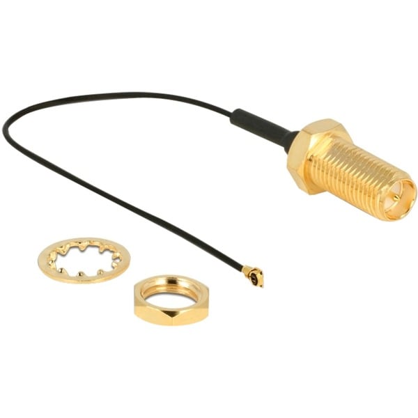 DeLOCK Antennenkabel RP-SMA (Buchse zum Einbau) > MHF 4 (Stecker), Adapter - DeLOCK