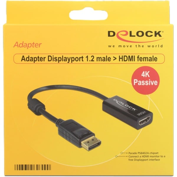 DeLOCK DisplayPort 1.2 St > HDMI Bu 4K, Adapter - DeLOCK - vue 2