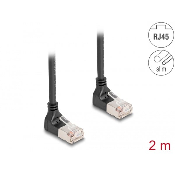 DeLOCK Patchkabel RJ-45 Cat.6a S/FTP, Slim 90° gewinkelt - DeLOCK - vue 2