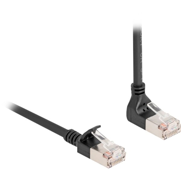 DeLOCK Patchkabel RJ-45 Cat.6a S/FTP, Slim 90° gewinkelt - DeLOCK