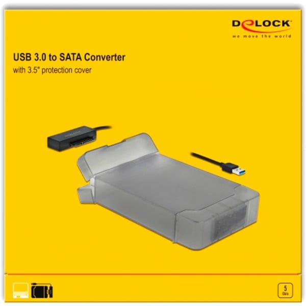 DeLOCK USB 3.2 Gen 1 Konverter, USB-A Stecker > SATA 22 Pin Stecker - DeLOCK - vue 6