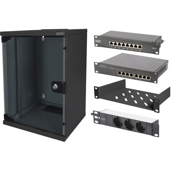 Digitus 25,4 cm (10") Set 2 B 9HE, IT-Schrank - Digitus