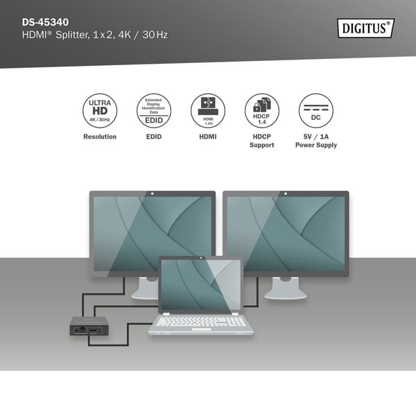 Digitus 4K HDMI Splitter, 1x2 - Digitus - vue 6