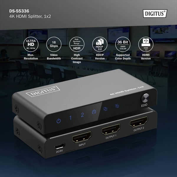 Digitus 4K HDMI Splitter, 1x4 - Digitus - vue 8