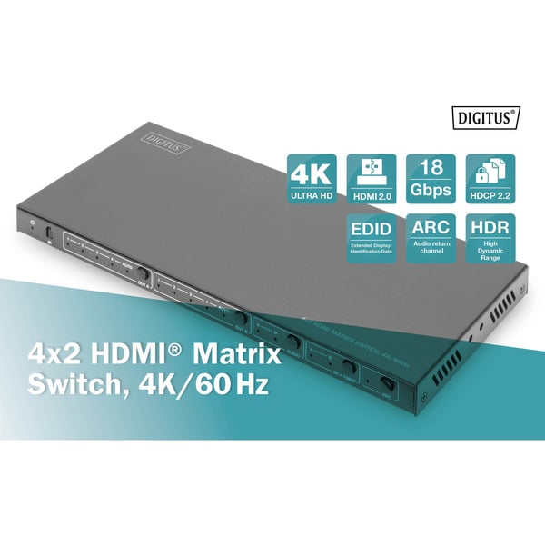 Digitus 4K HDMI Switch, 4x2 - Digitus - vue 6